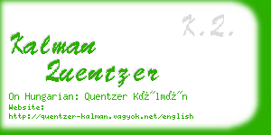 kalman quentzer business card